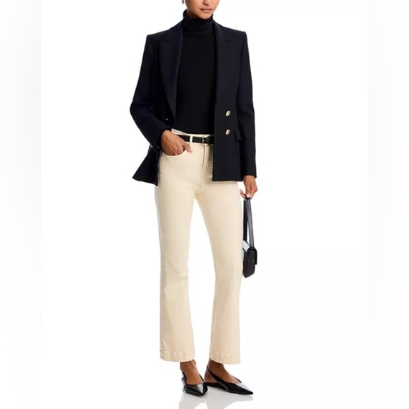 NWT Veronica Beard Carson High Rise Ankle Flare Jeans in Ecru Size‎ 31 - Picture 1 of 11